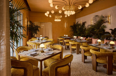 This Hollywood Café Is Drenched in Golden, Honey Hues