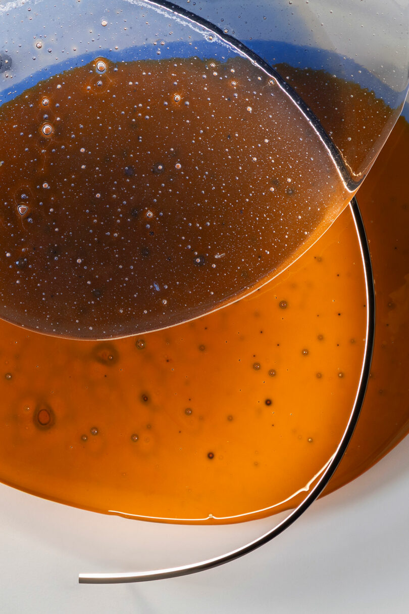 Close up of glass transparencies.