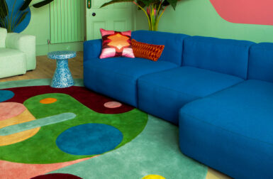 DiscoRectangle Turns Abstract Geometry Into Color-Drenched Rugs